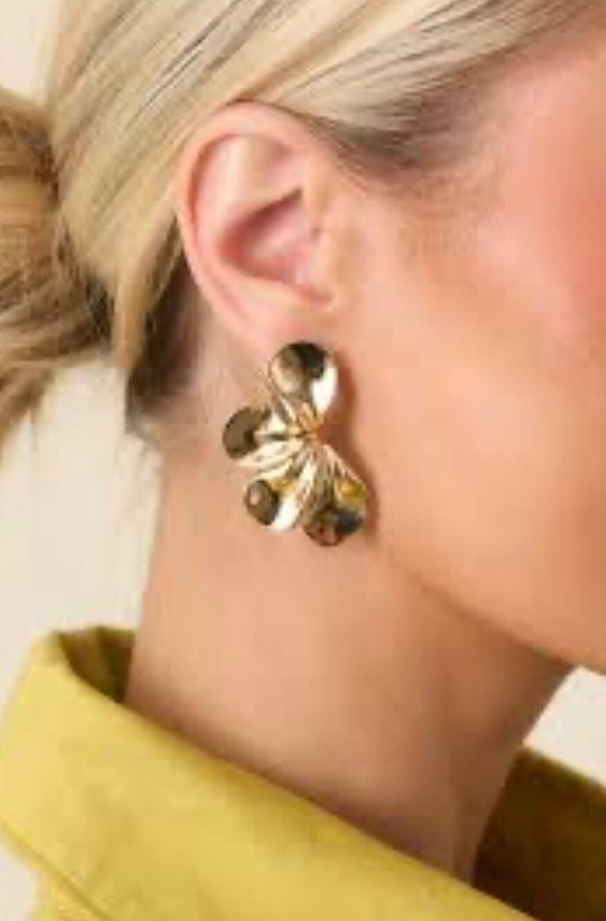 PepperMayo caspian earrings gold textured finish Statement piece
